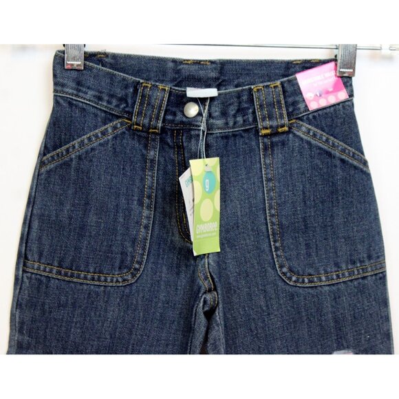 2004 Gymboree Grown with Love 6 Denim Jeans Carrot Embroider Peas Garden Radish - Picture 2 of 8